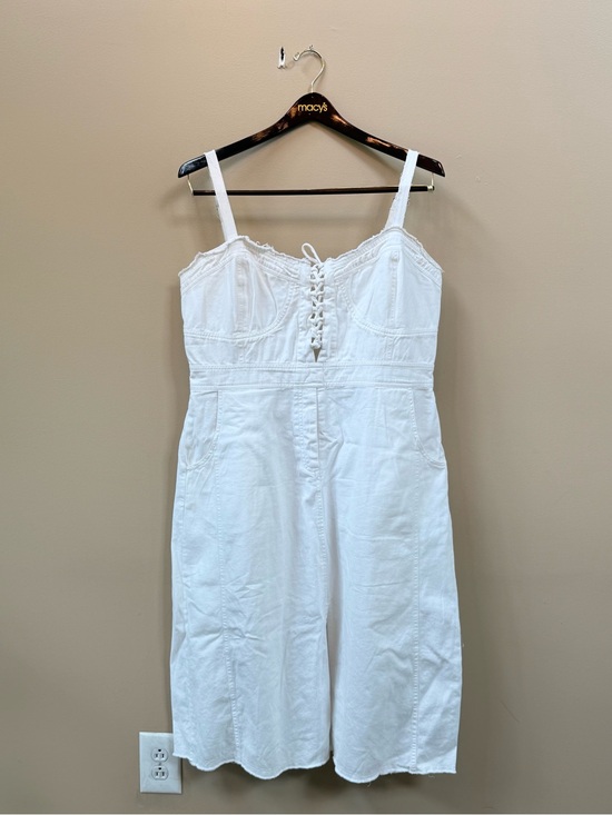 Pilcro Dresses & Skirts - Anthropologie Pilcro White Denim Corset Midi Dress
